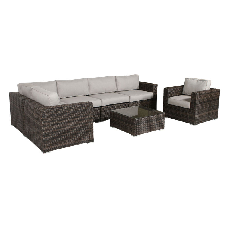 Deandra 7 Piece Sectional Seating Group with Cushions & Reviews Joss